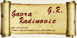 Gavra Radinović vizit kartica